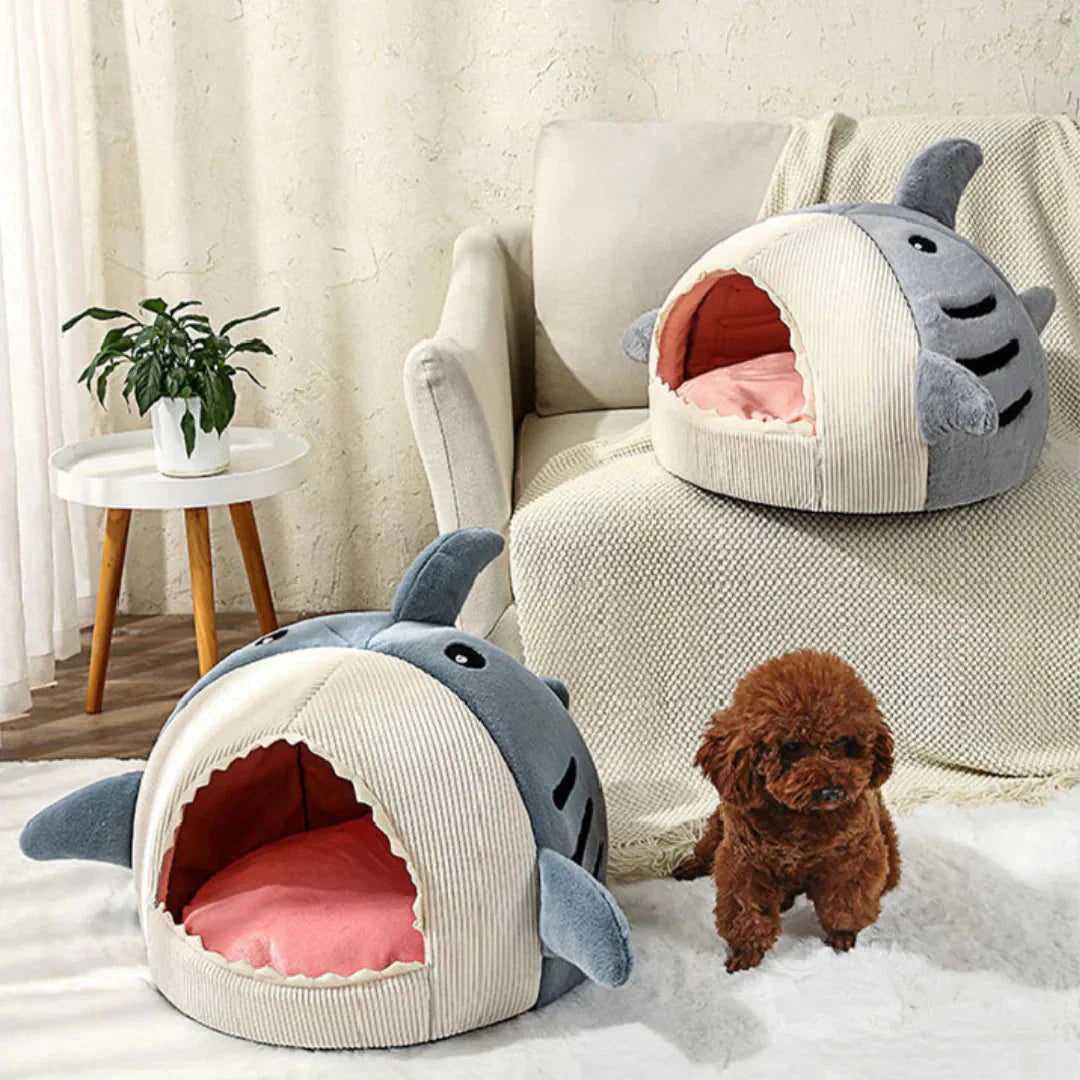 Luxury Plush Shark Pet Bed – Shoulder Neck Pain Relief