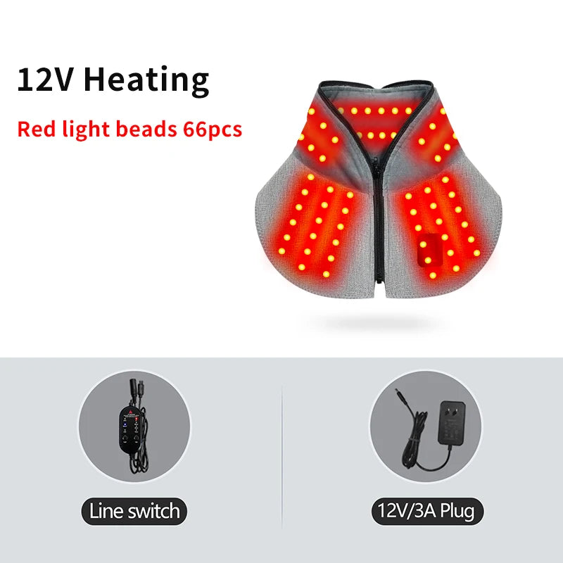 Red Light Therapy Neck Braces Relieve Neck Pain Fatigue Warmer Portable Easy To Carry Heated Warmth Health Care Neck Stretcher