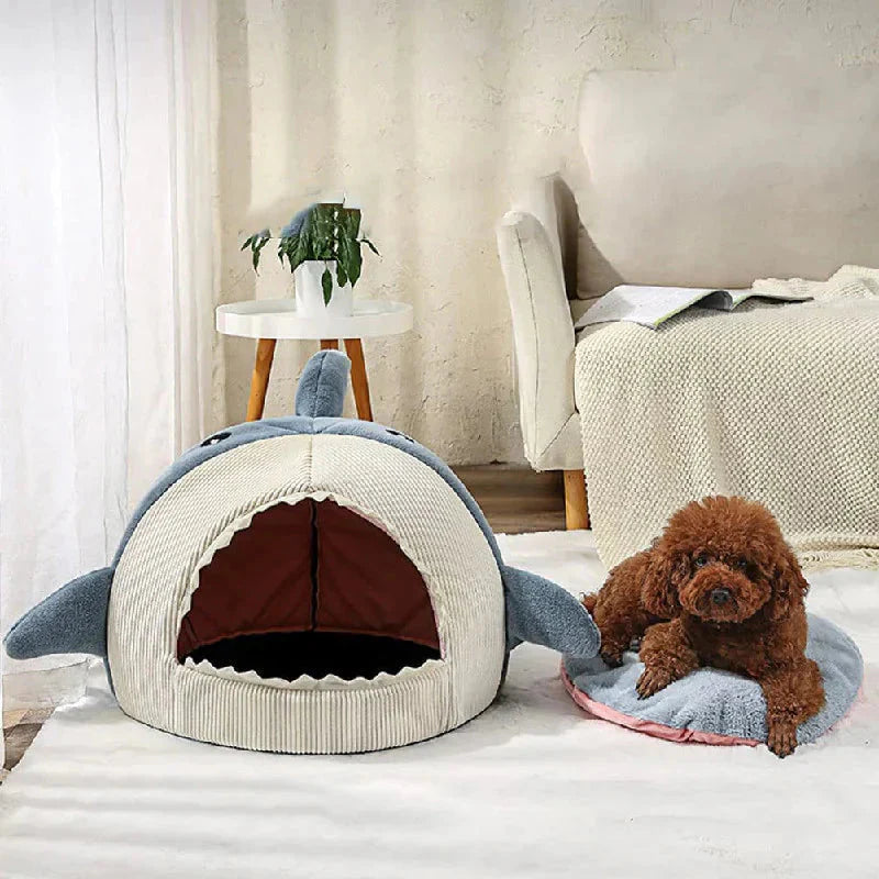 Luxury Plush Shark Pet Bed – Shoulder Neck Pain Relief